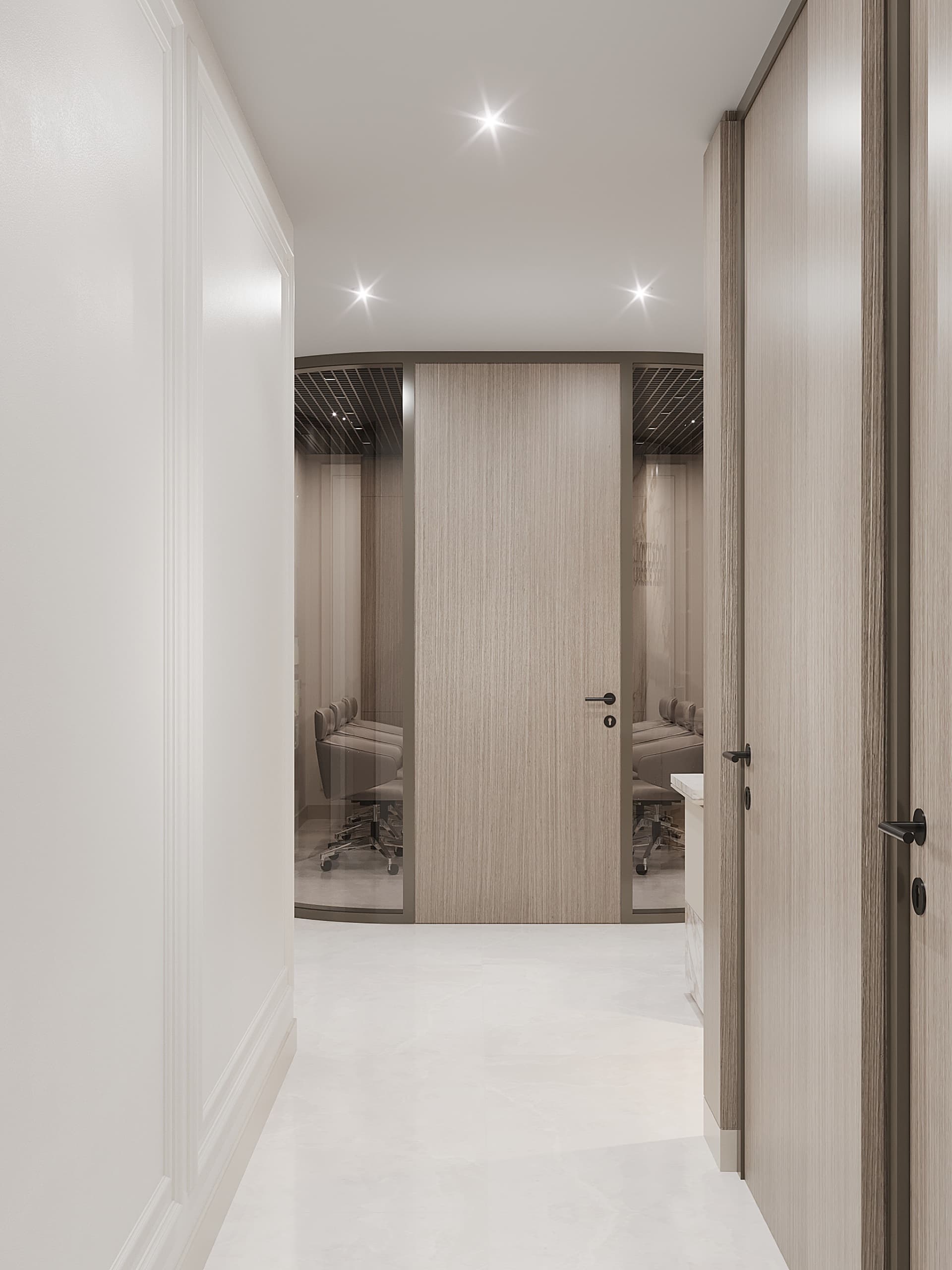 Walk-in wardrobe with custom millwork