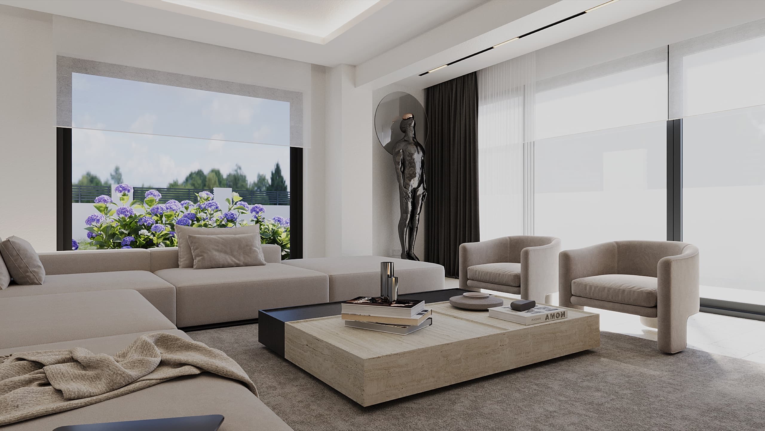 Study with built-in bookcases