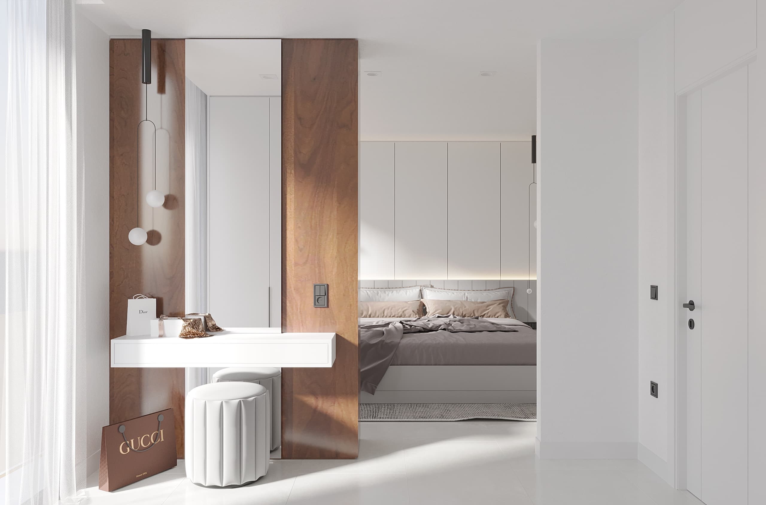 Master bedroom with statement headboard