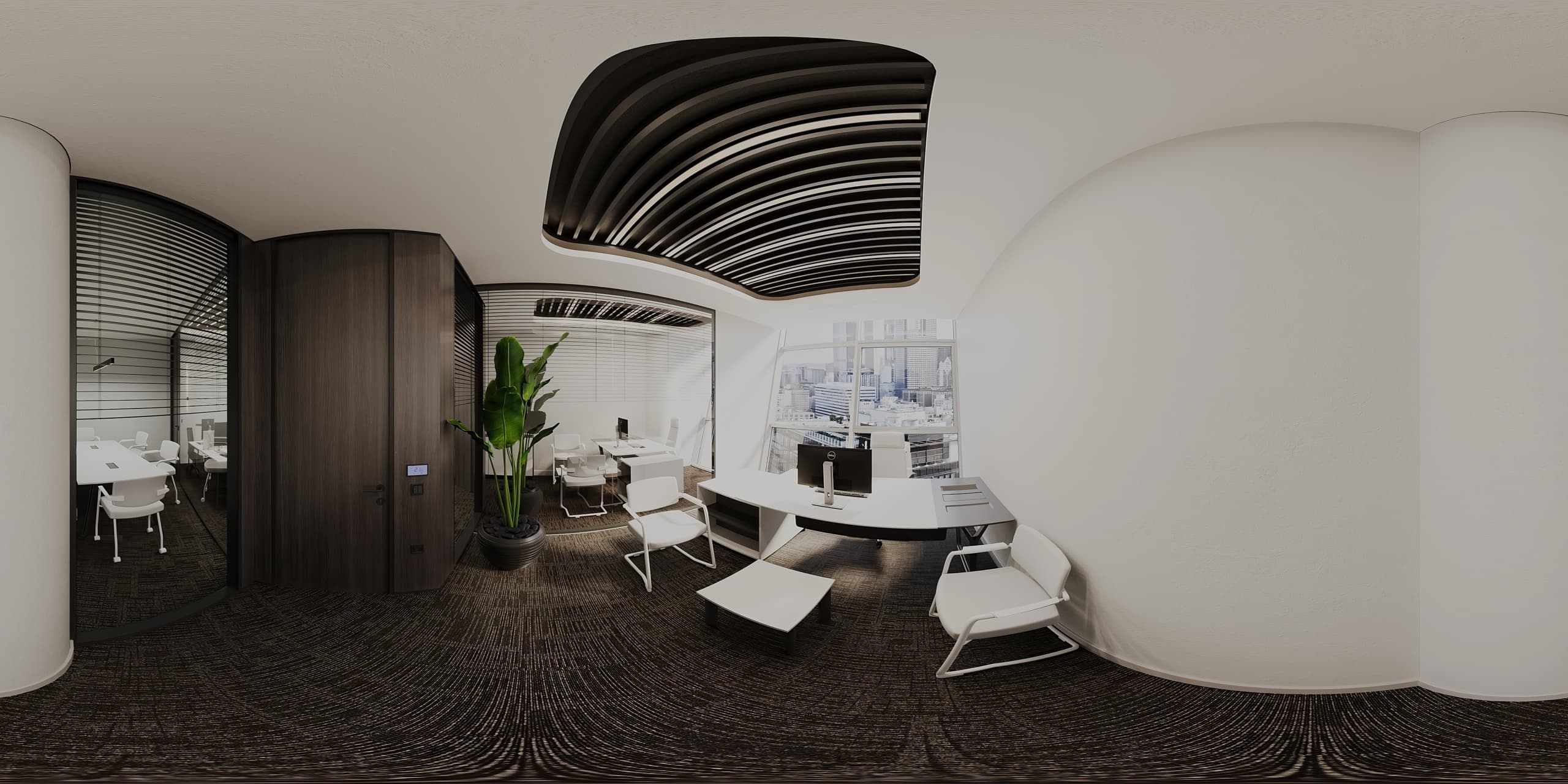 Phone booths and casual seating