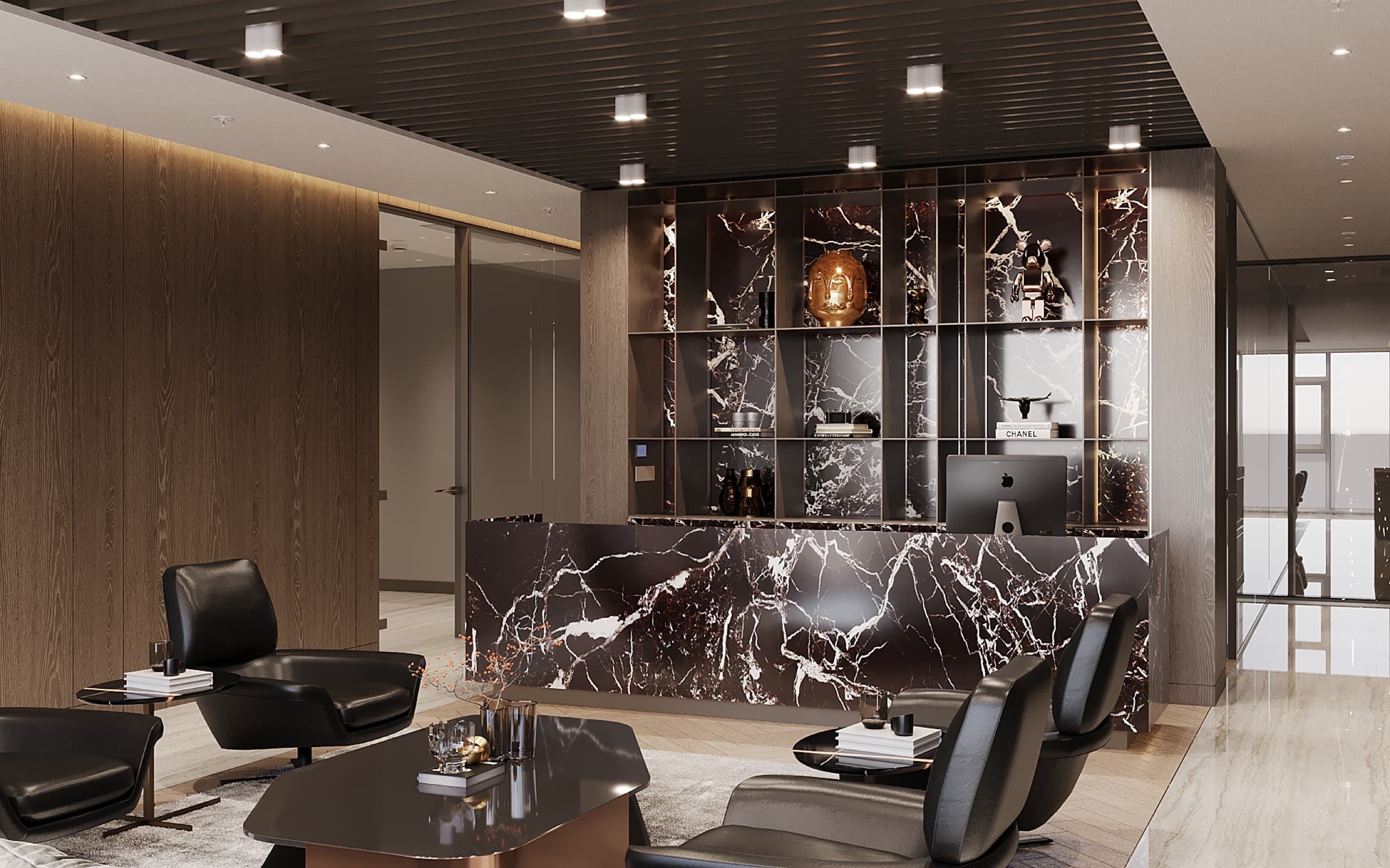 Open plan workstations