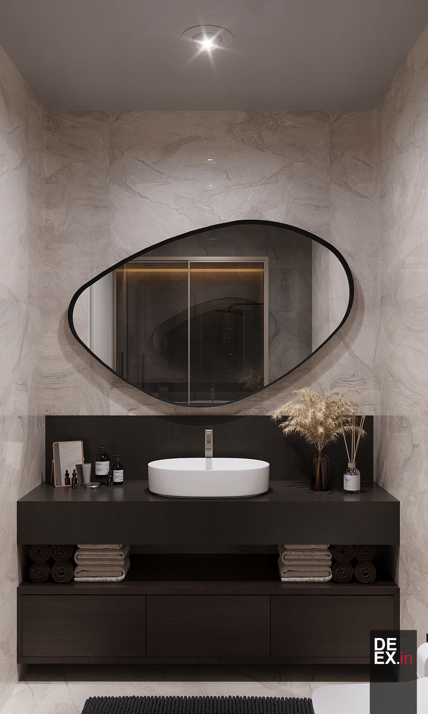 eğrisel aynasıyla banyo