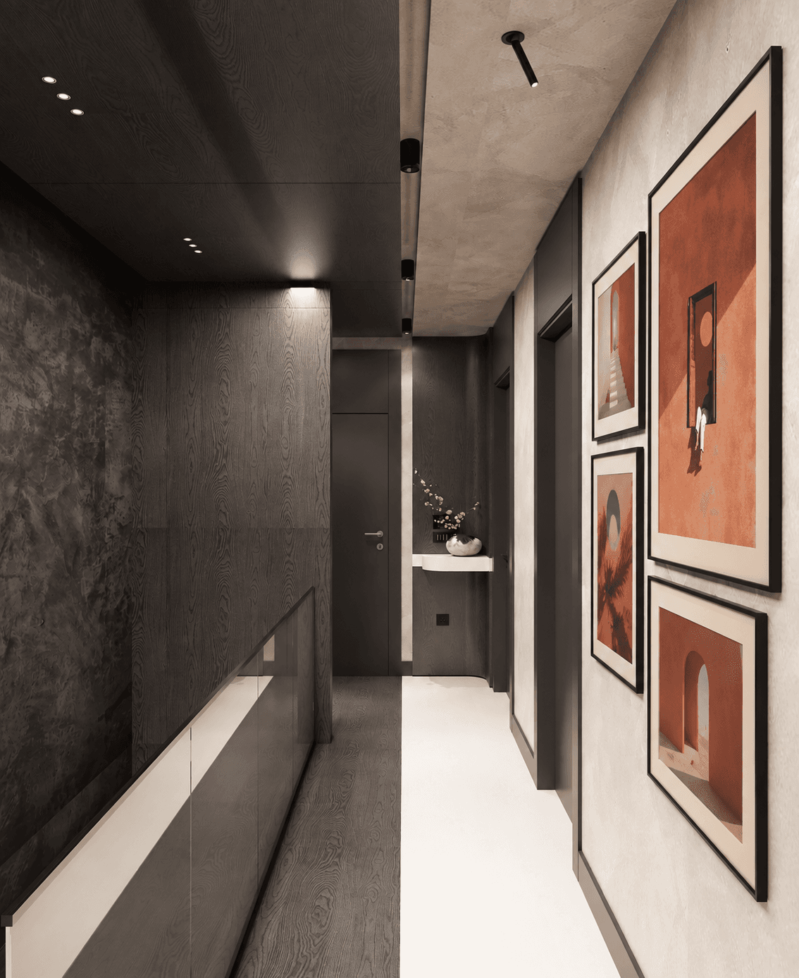 Terrakota Sanatlı Modern Koridor
